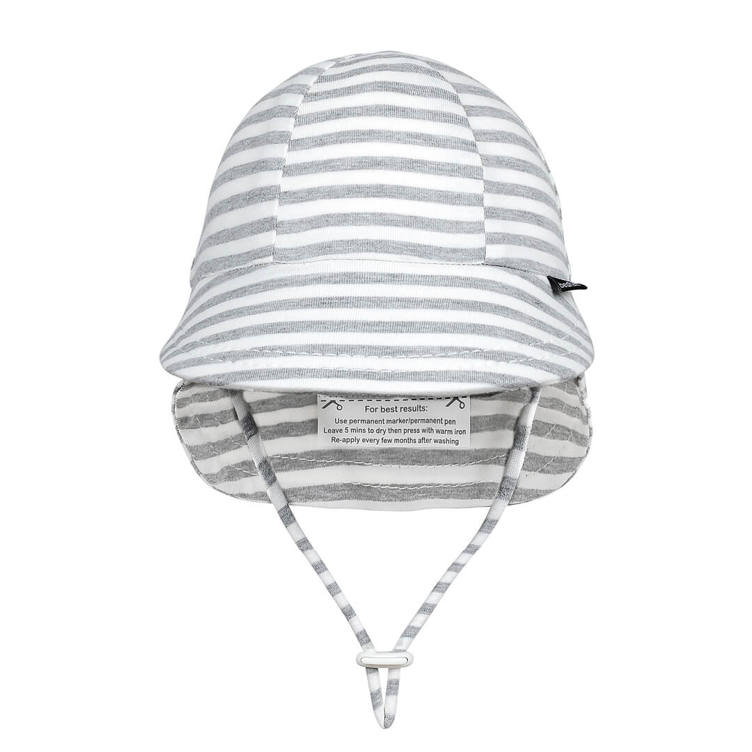Legionnaire Flap Sun Hat - Grey Stripe