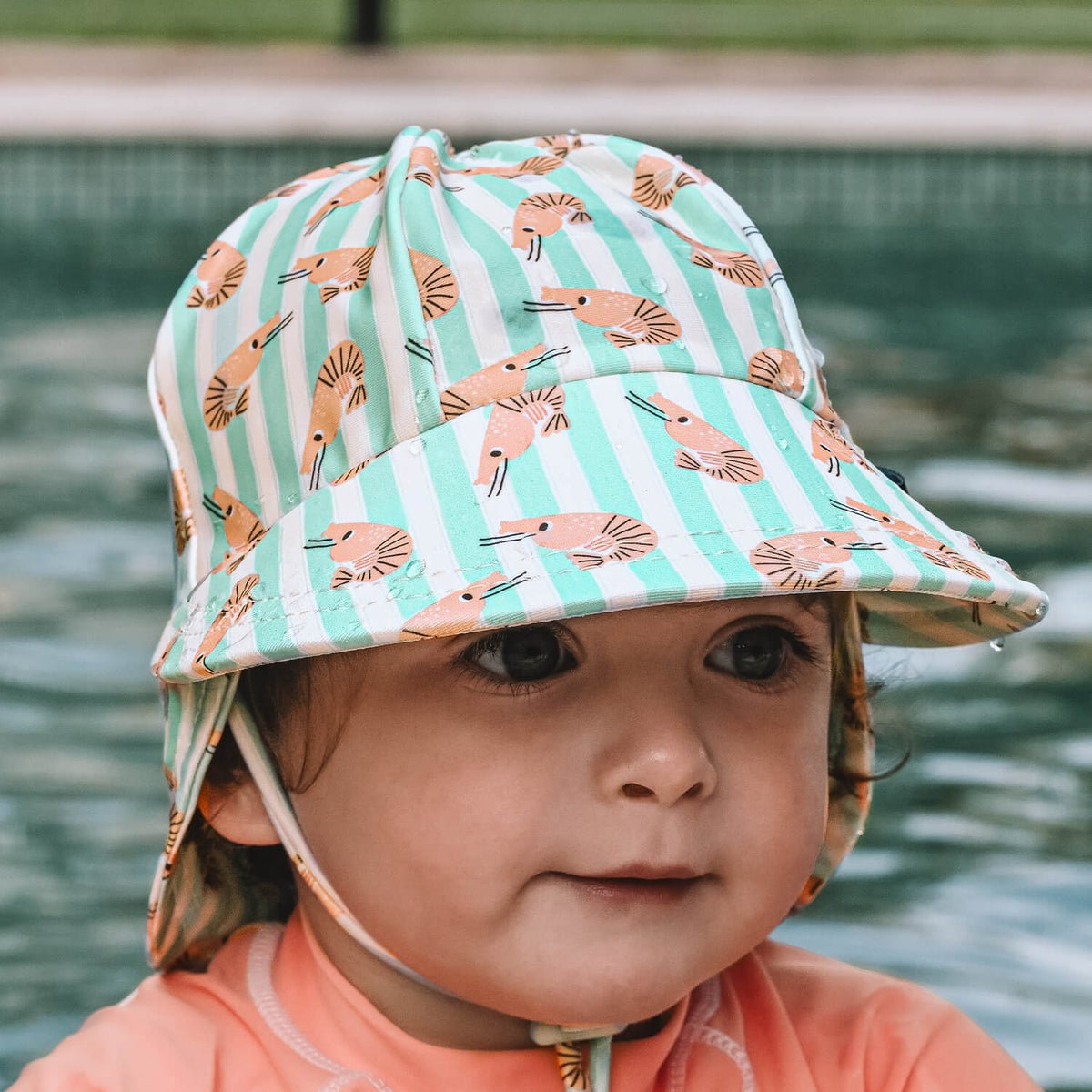 Swim Legionnaire Flap Beach Hat - Lil' Shrimp