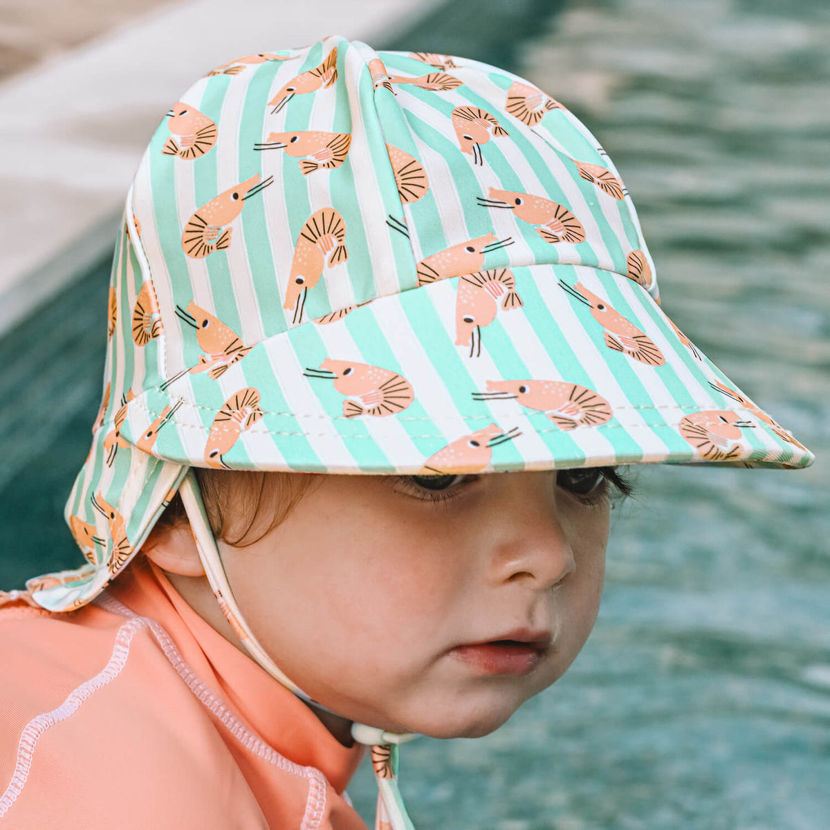 Swim Legionnaire Flap Beach Hat - Lil' Shrimp