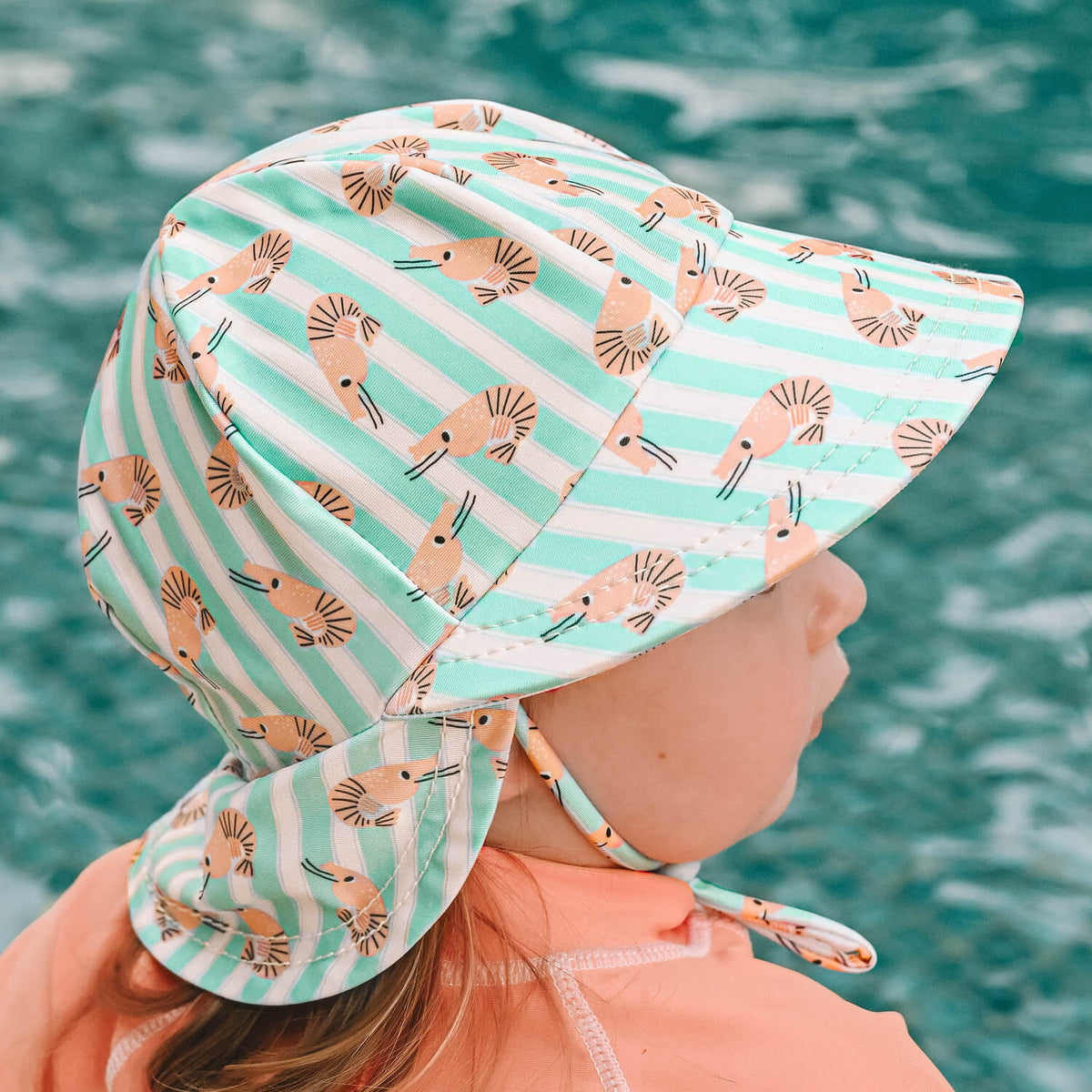 Swim Legionnaire Flap Beach Hat - Lil' Shrimp