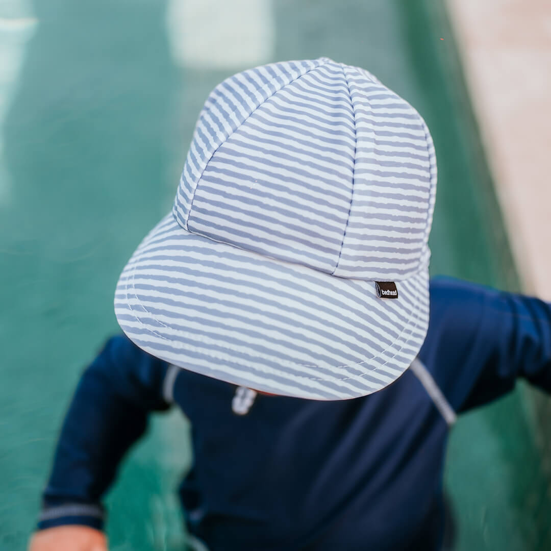 Kids Swim Legionnaire Flap Beach Hat - Stevie Stripe
