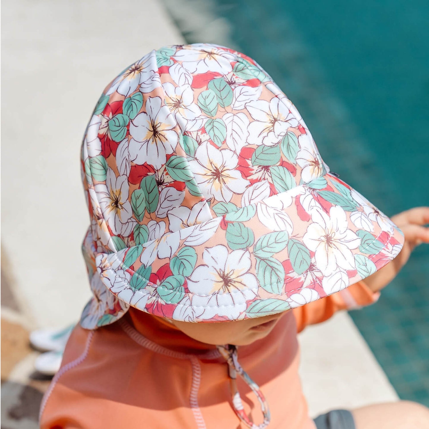 Beach Legionnaire Flap Hat - Hibiscus