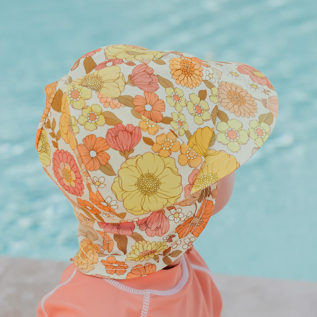 Legionnaire Flap Beach Hat - Floral Tallulah