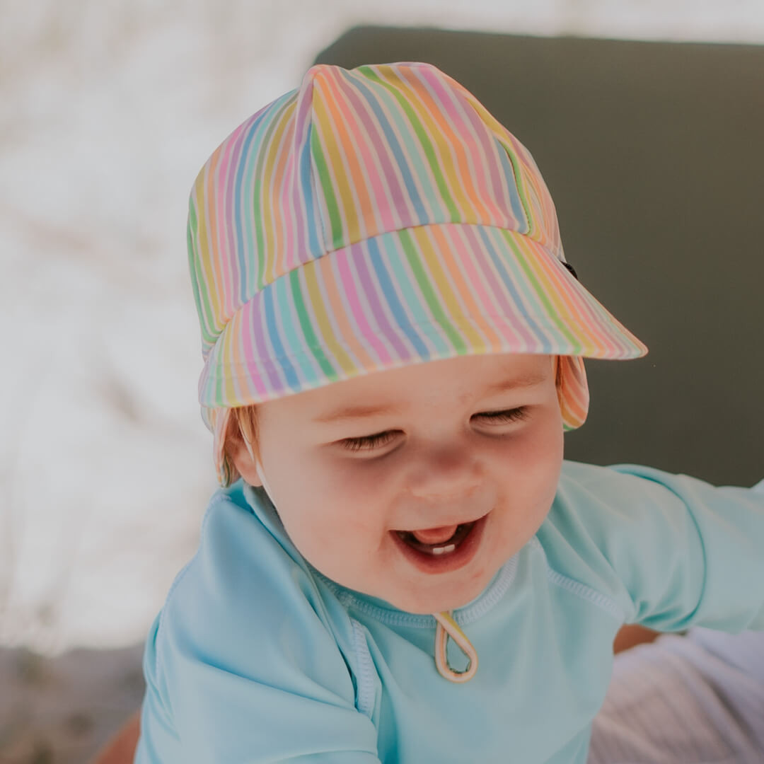 Kids Swim Legionnaire Beach Hat - Rainbow Stripe