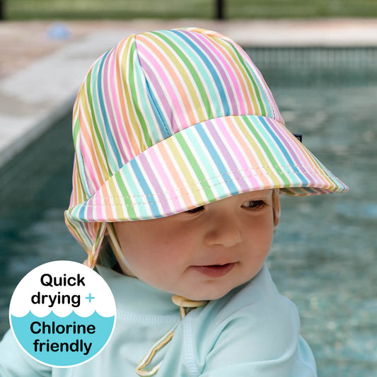 Kids Swim Legionnaire Beach Hat - Rainbow Stripe