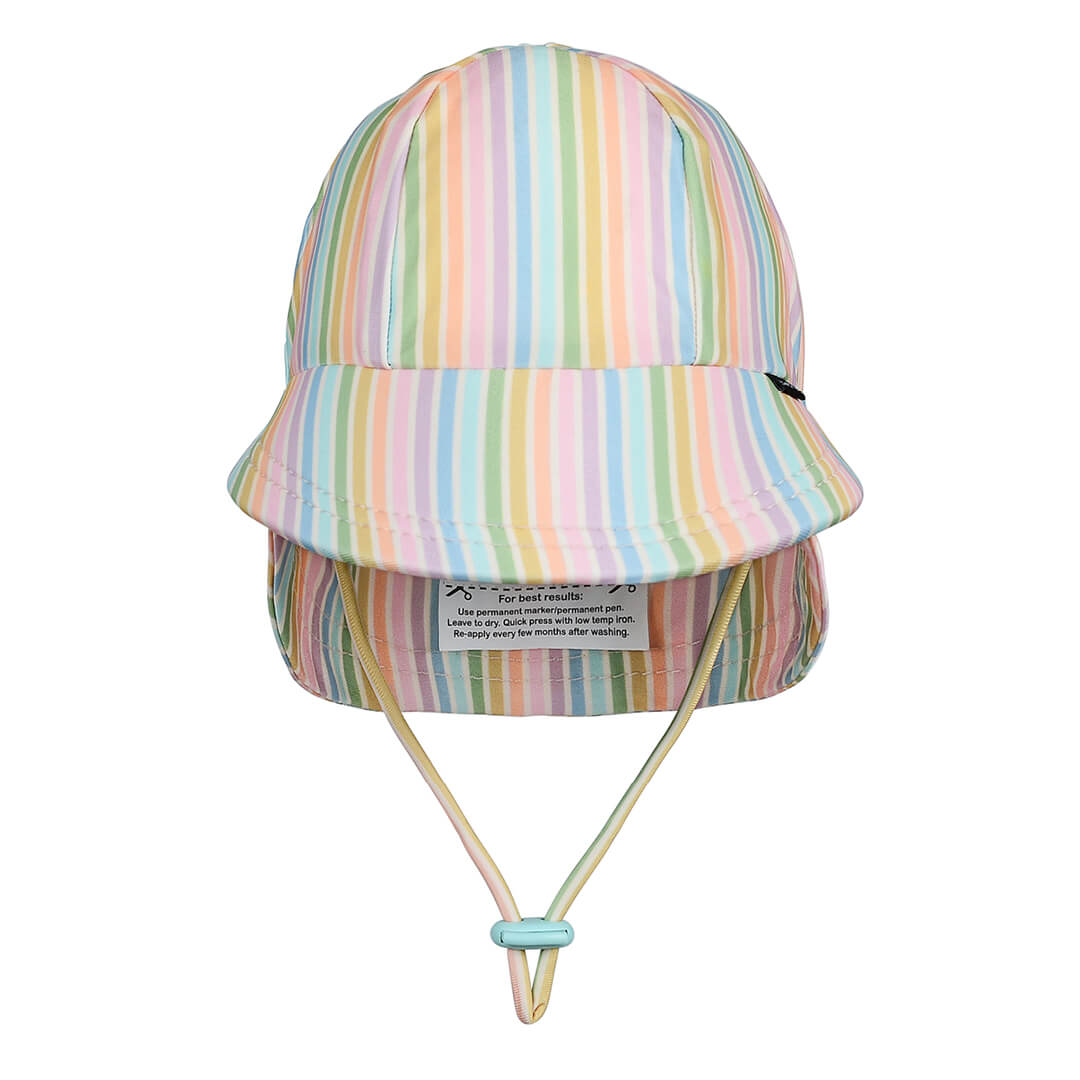 Kids Swim Legionnaire Beach Hat - Rainbow Stripe