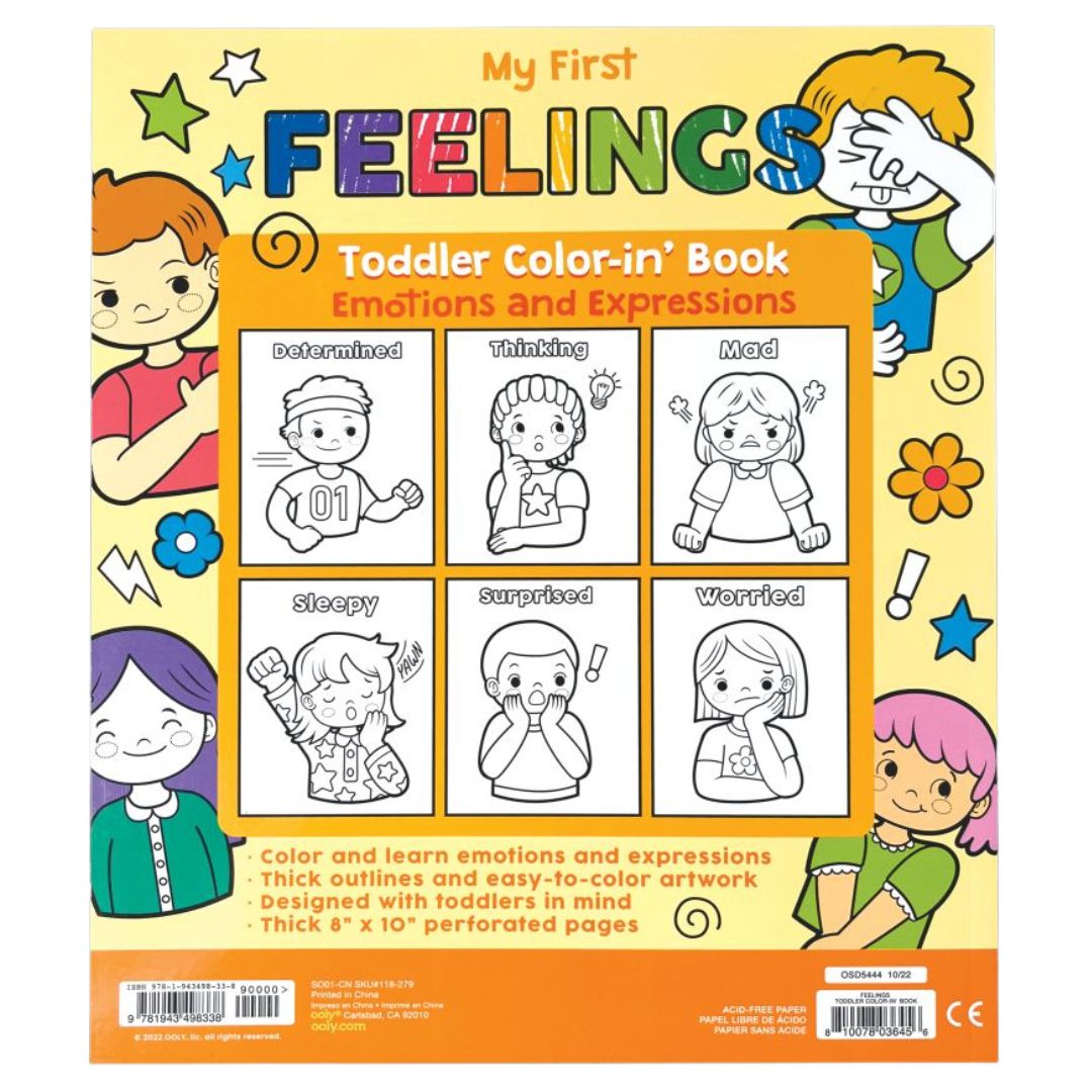 Ooly Colour-in’ Book Toddler- Feelings