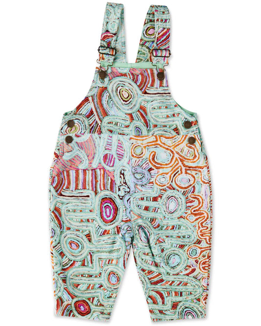Ngayuku Ngura Sage Baby Quilted Fleece Overalls