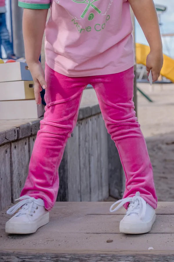 Pink Lemonade Velour Flares