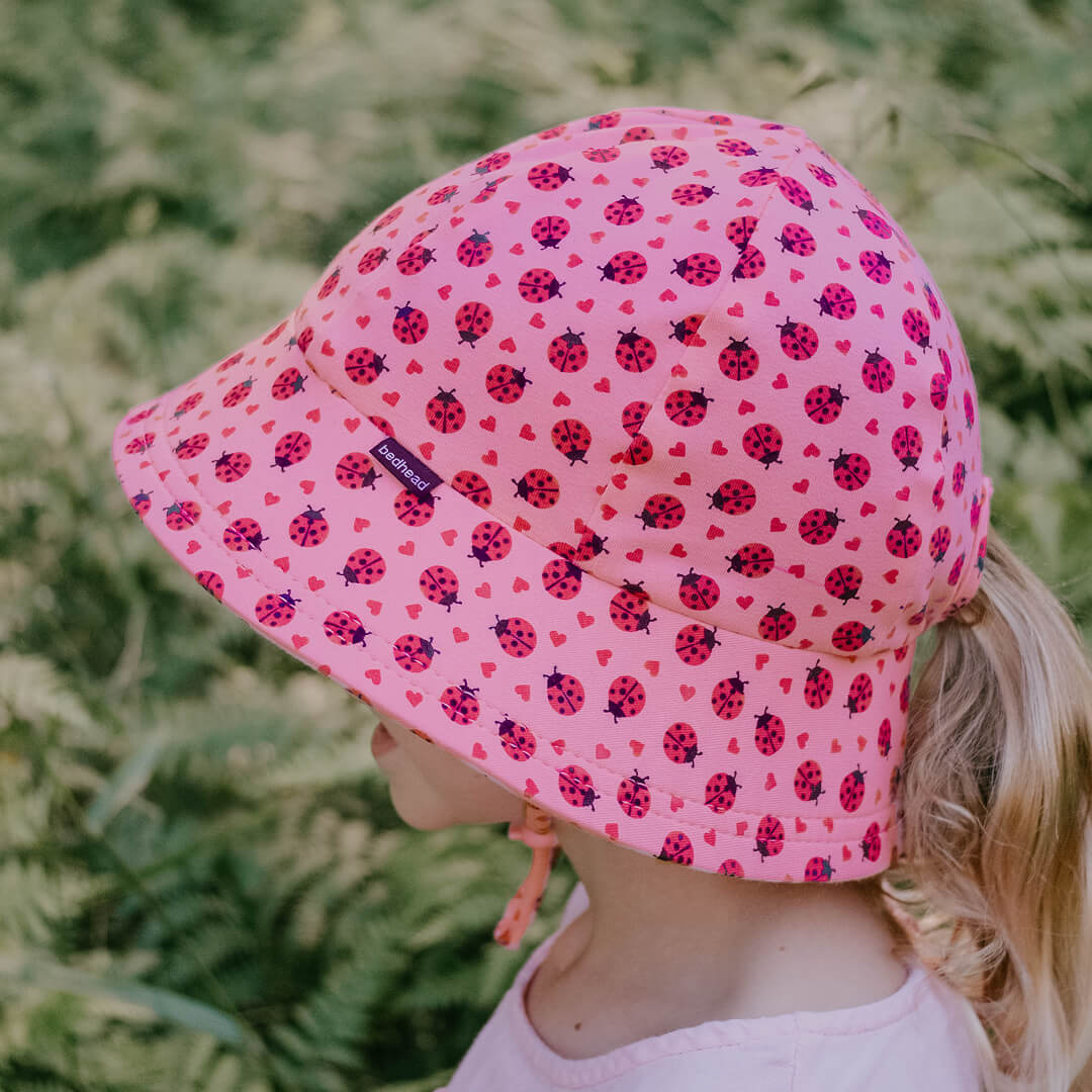 Ponytail Bucket Sun Hat - Ladybug