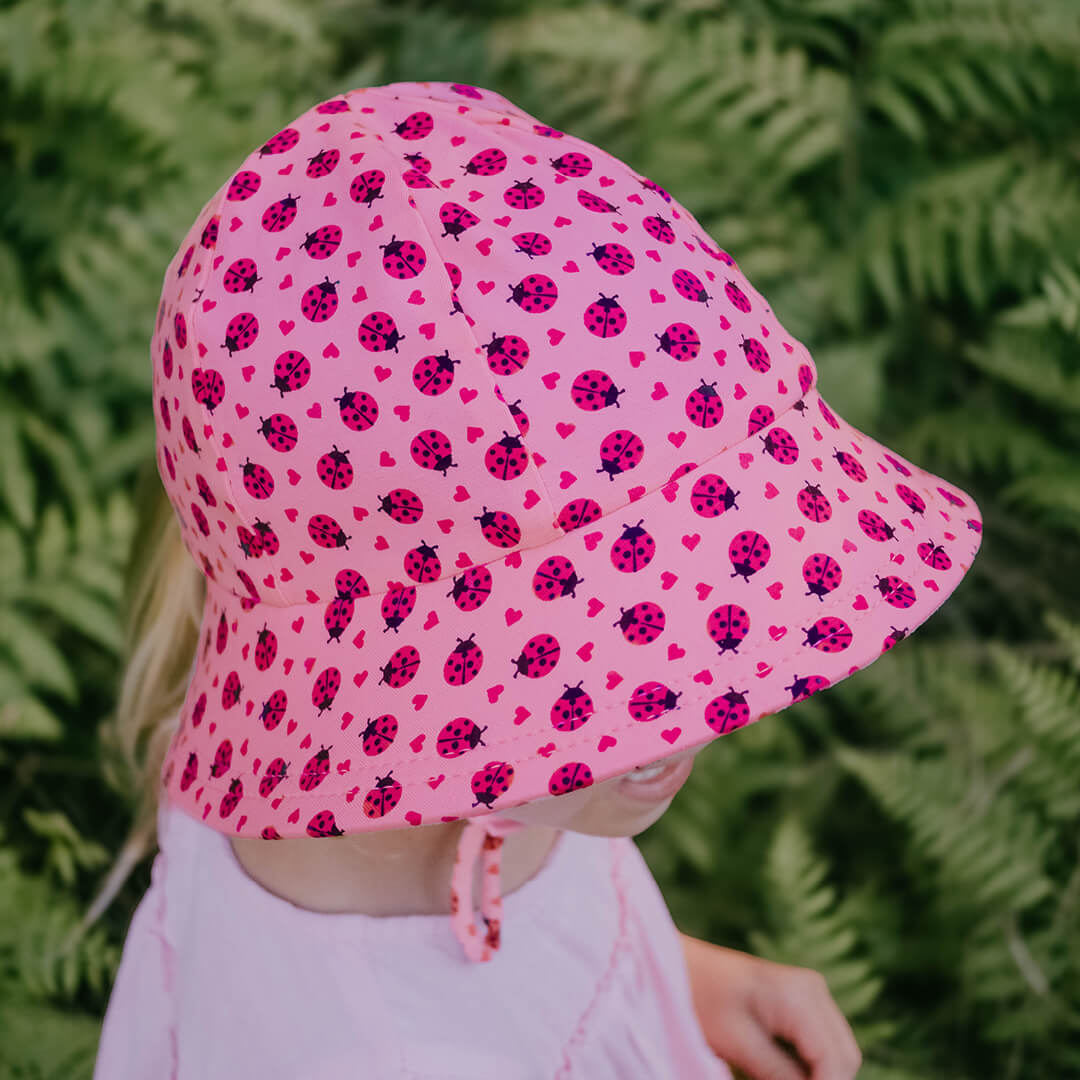 Ponytail Bucket Sun Hat - Ladybug