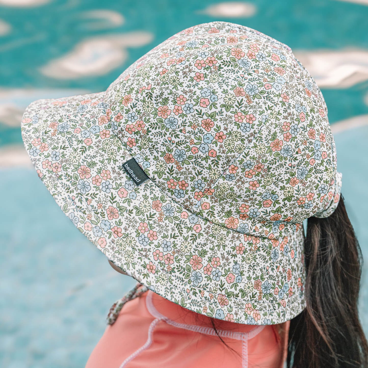 Ponytail Swim Bucket Beach Hat - Olivia
