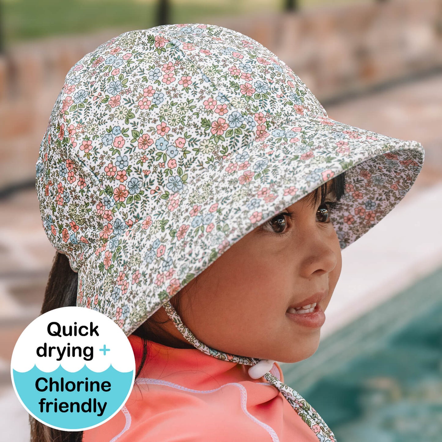 Ponytail Swim Bucket Beach Hat - Olivia