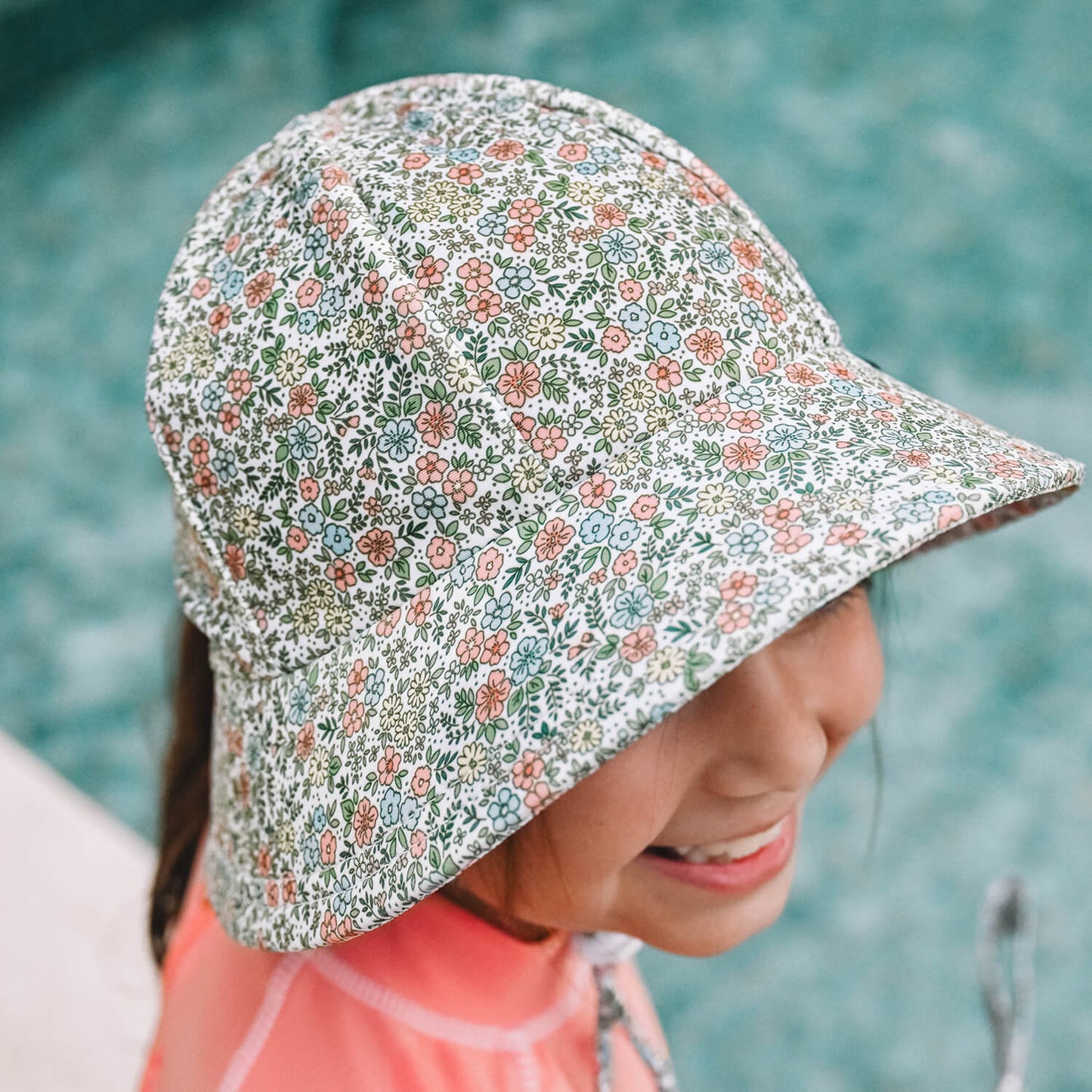 Ponytail Swim Bucket Beach Hat - Olivia