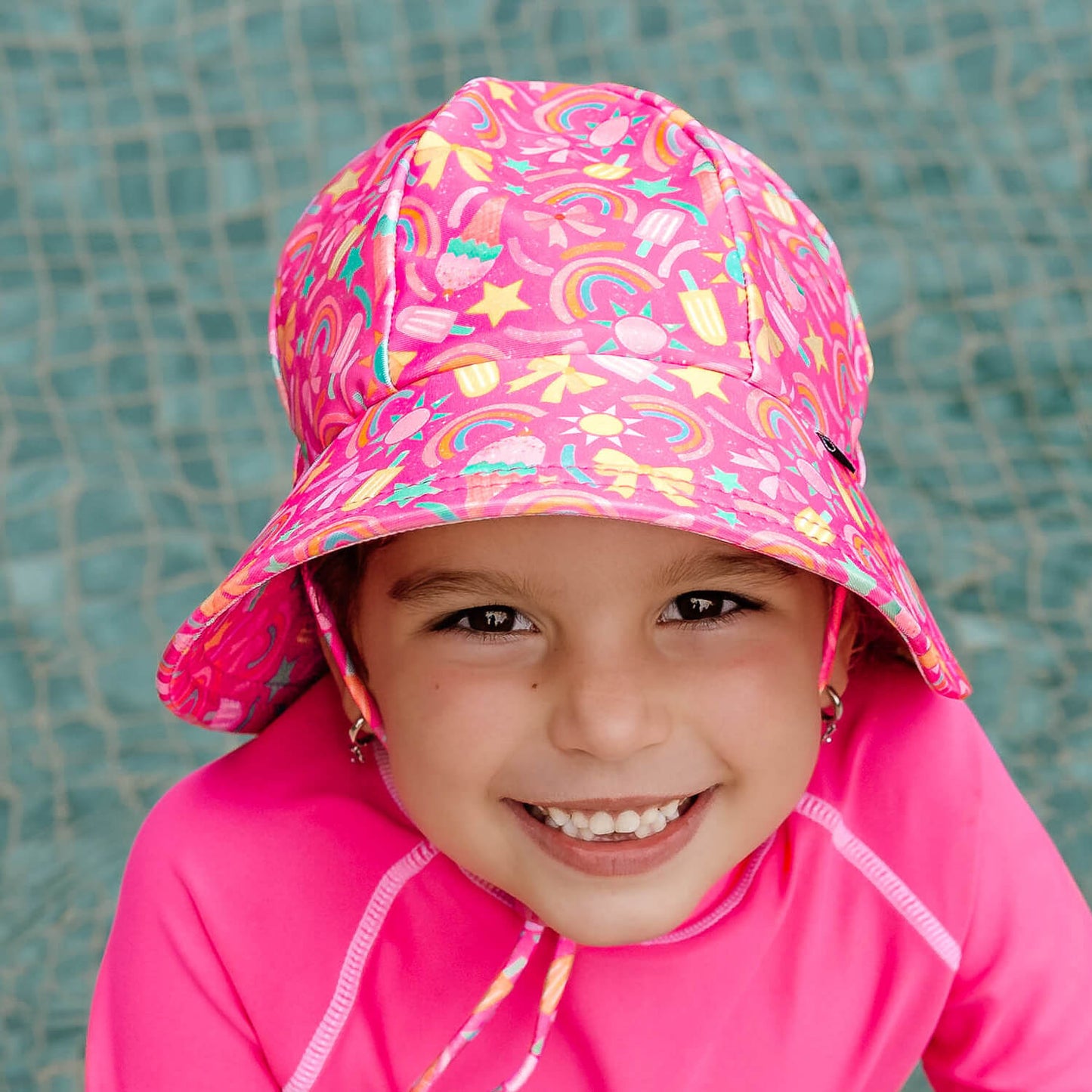 Ponytail Swim Bucket Beach Hat - Summertime