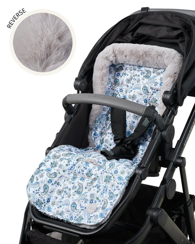Cozy Fleece Pram Liner - Blue Paisley