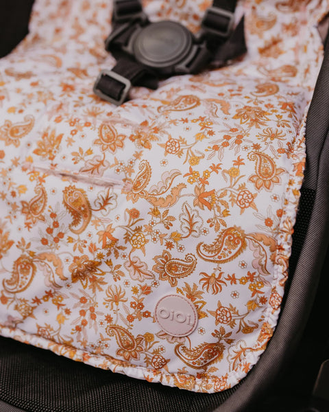 Cozy Fleece Pram Liner - Peach Paisley