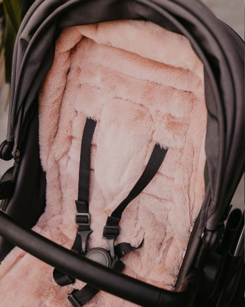 Cozy Fleece Pram Liner - Peach Paisley