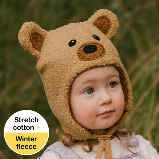 Teddy Snuggle Winter Beanie - Brown