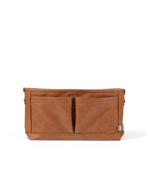 Faux Leather Stroller Organiser/Pram Caddy - Tan