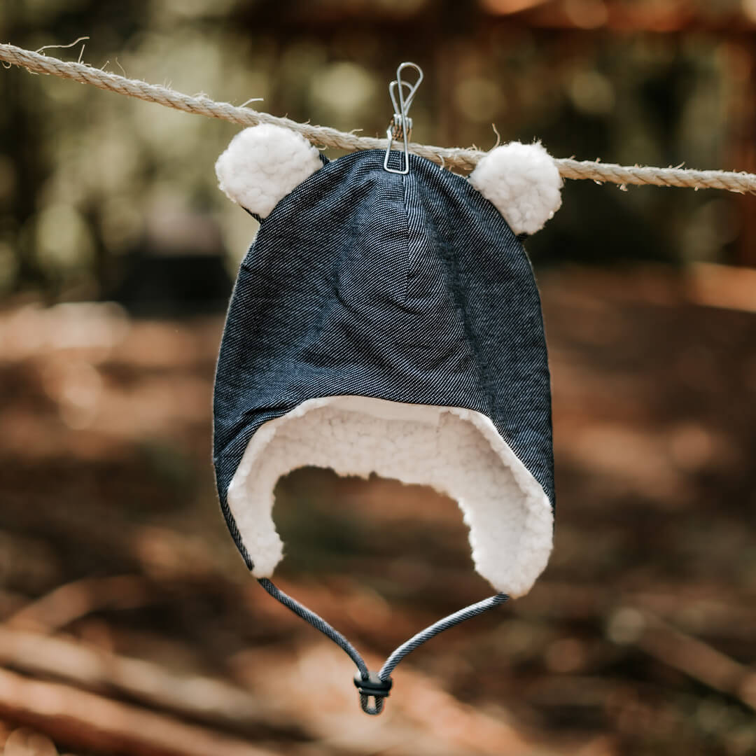Fleecy Winter Beanie - Denim