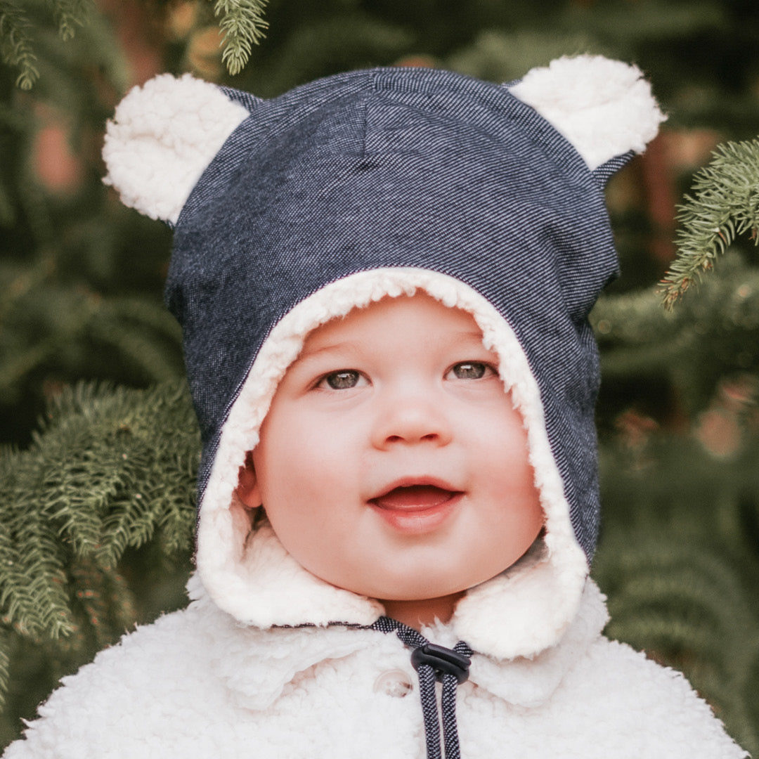 Fleecy Winter Beanie - Denim
