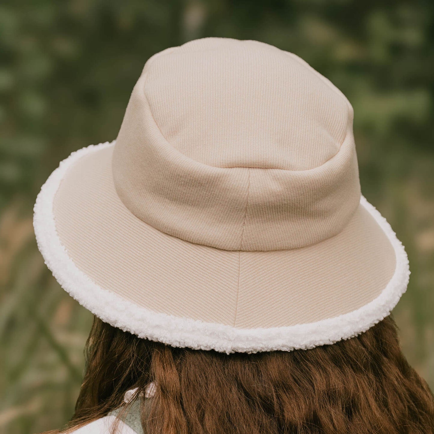 Rib Fleece Lined Bucket Sun Hat - Oatmeal