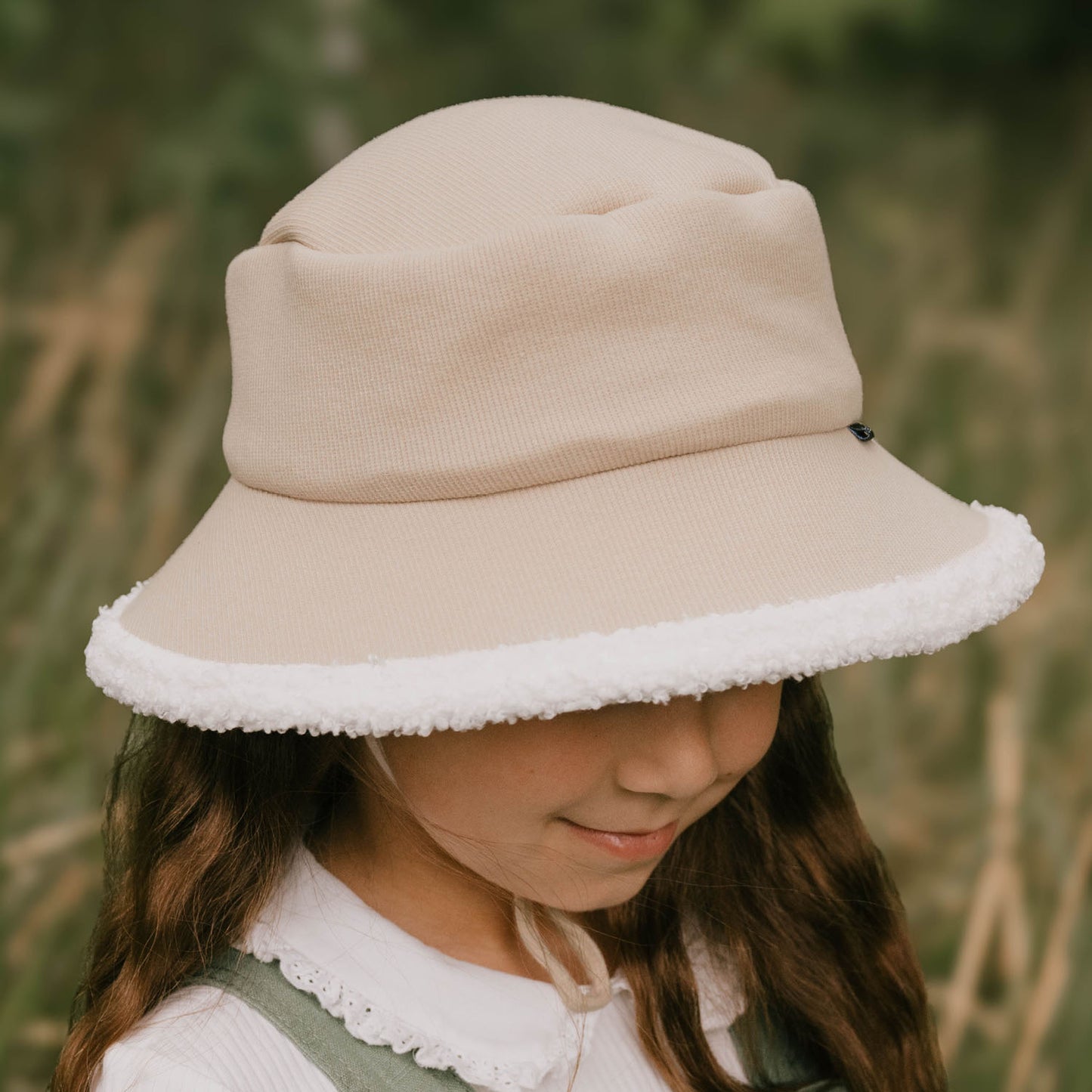 Rib Fleece Lined Bucket Sun Hat - Oatmeal