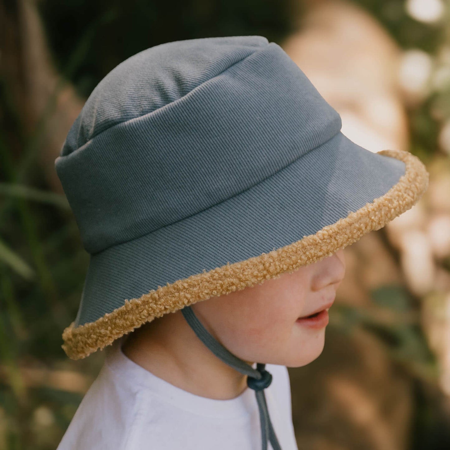 Rib Fleece Lined Bucket Sun Hat - Shadow