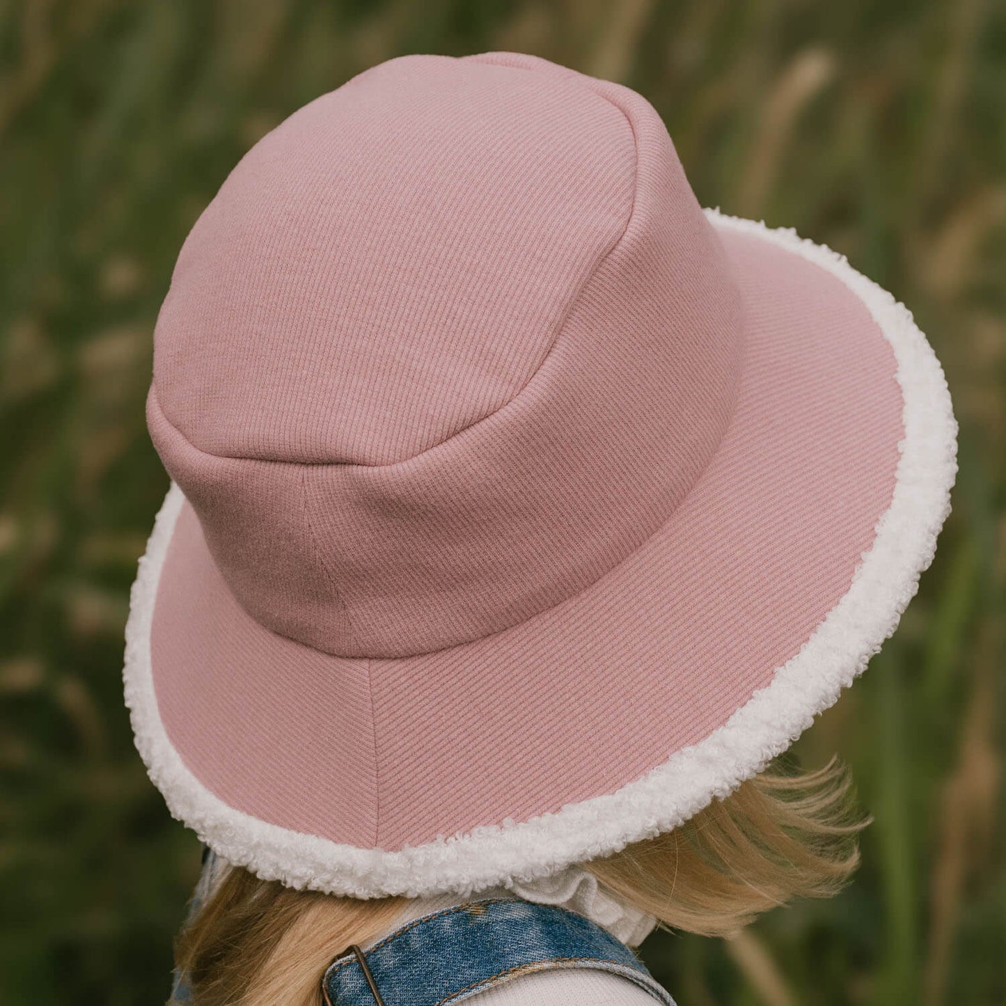 Rib Fleece Lined Bucket Sun Hat - Rosewood