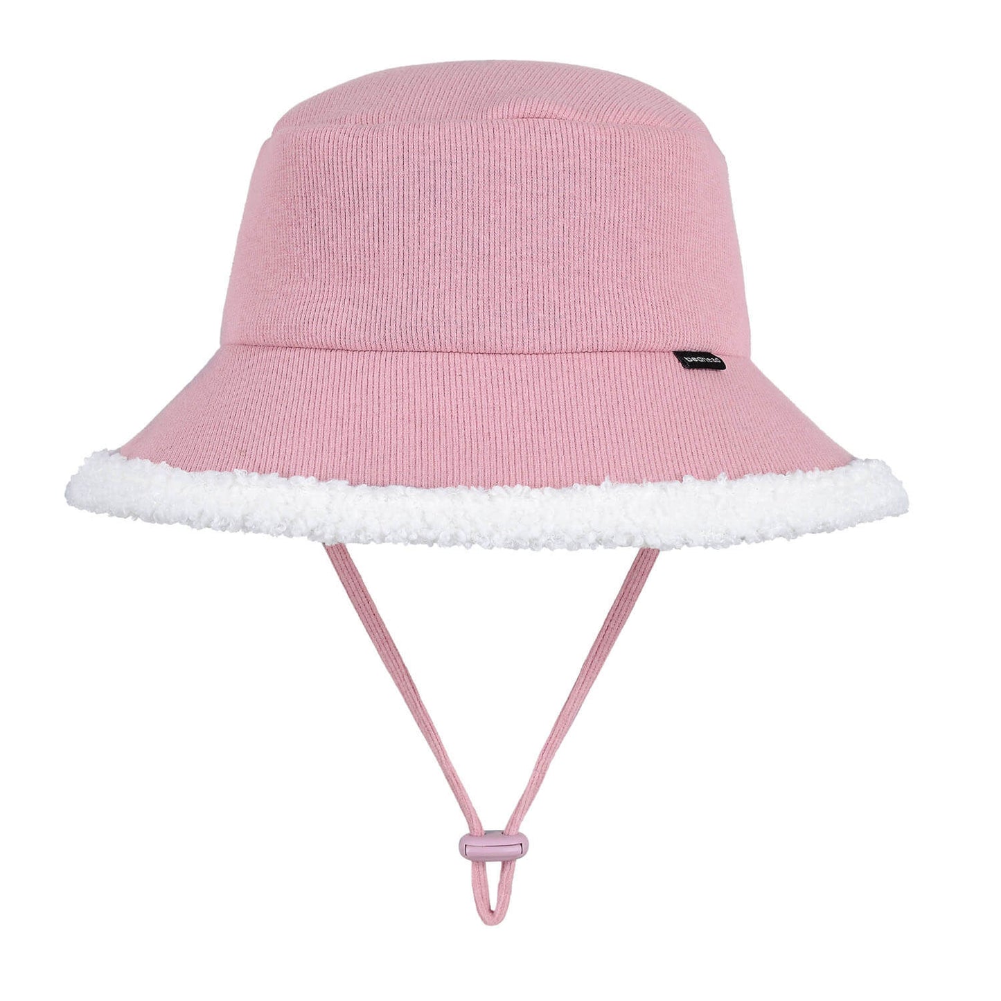 Rib Fleece Lined Bucket Sun Hat - Rosewood