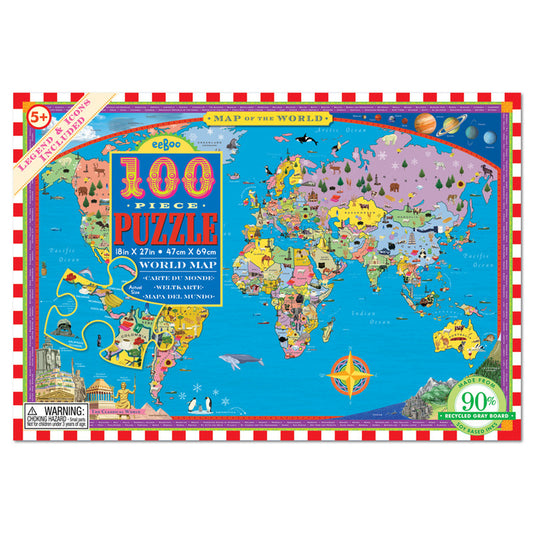 World Map 100 Piece Puzzle