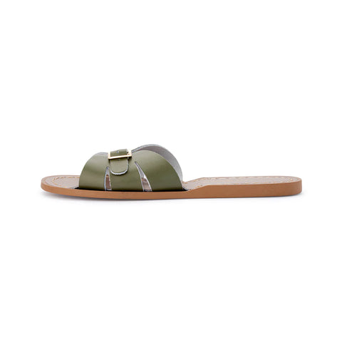 Ladies Salt Water Sandal Slides in Olive