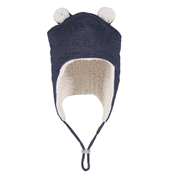Teddy Fleecy Beanie in Denim