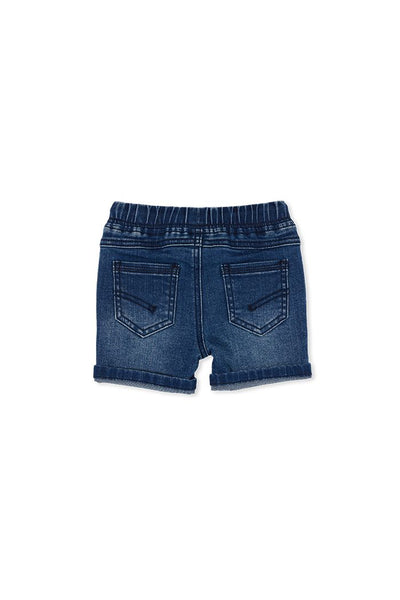 Knit Denim Shorts
