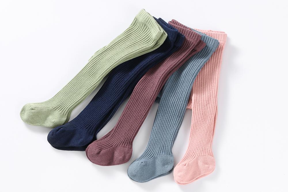 Classic Cotton Ribbed Tights - Assorted Colours