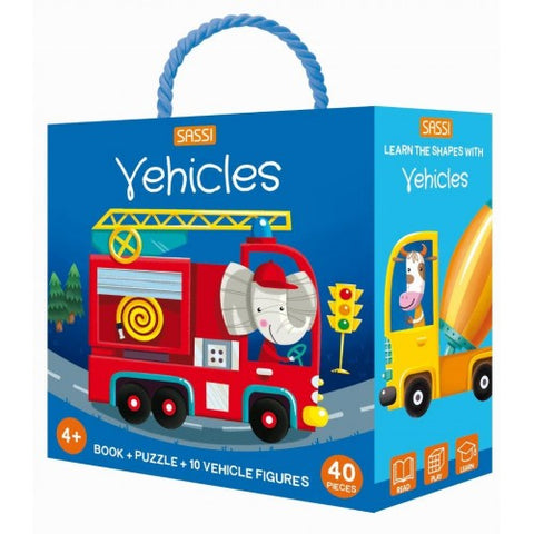 Vehicles Puzzle & Book Set: Learn Shapes Vehicles