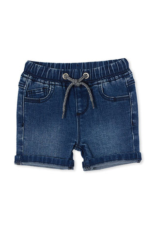 Knit Denim Shorts