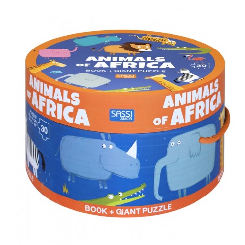 Animals of Africa - Book & Giant Puzzle - 30 Pcs
