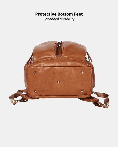 Oi Oi Faux Leather Nappy Backpack in Tan