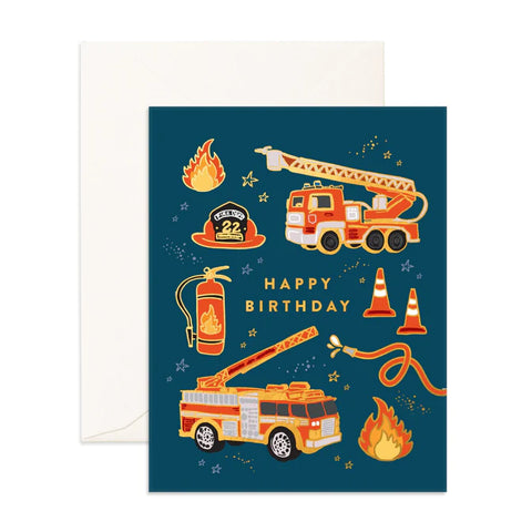 Birthday Fire Trucks Greeting card