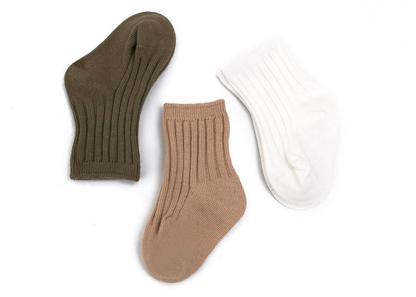 Ribbed Cotton Crew Socks in Assorted Colours