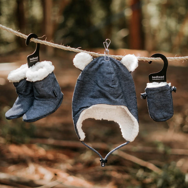 Teddy Fleecy Beanie in Denim