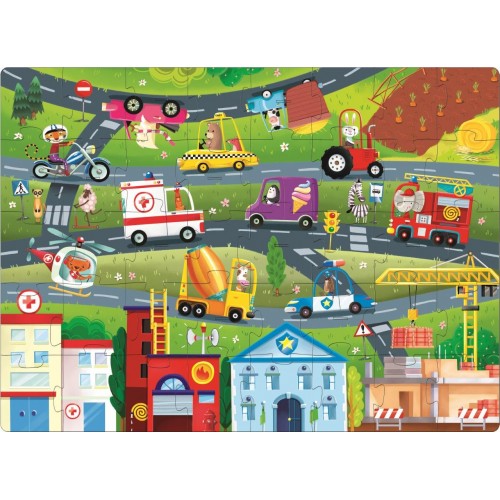 Vehicles Puzzle & Book Set: Learn Shapes Vehicles